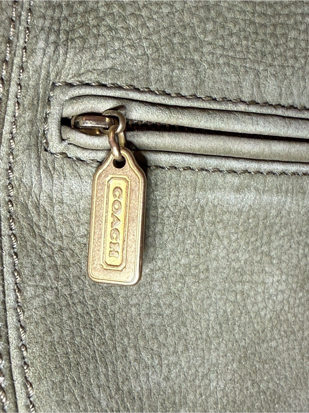 RARE Vintage 90s Coach Sonoma Flat Pack Sling Bag 4944 USA Made Sage Nubuck - Picture 4 of 9